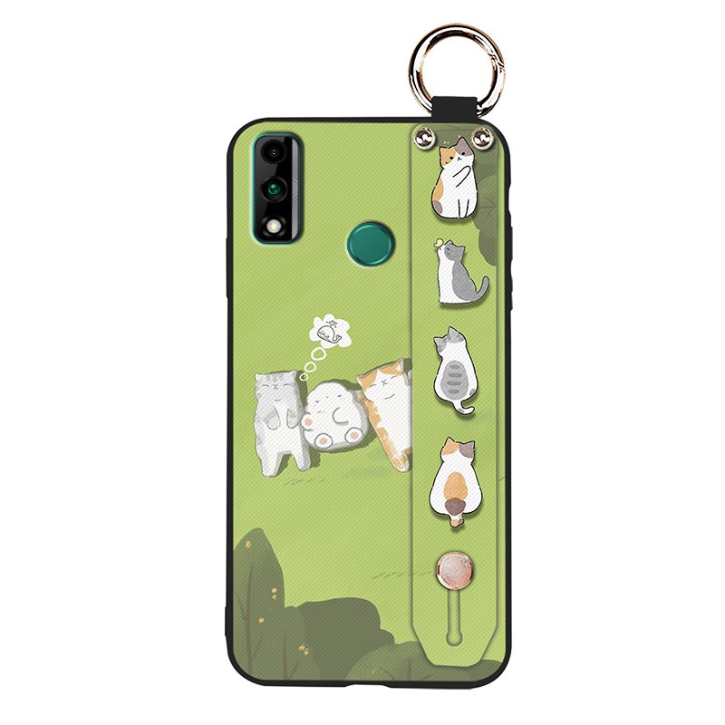 Shockproof Back Cover Phone Case For Huawei Y8S Waterproof Cute Cartoon Phone Holder Kickstand Wrist Strap Durable ring. 