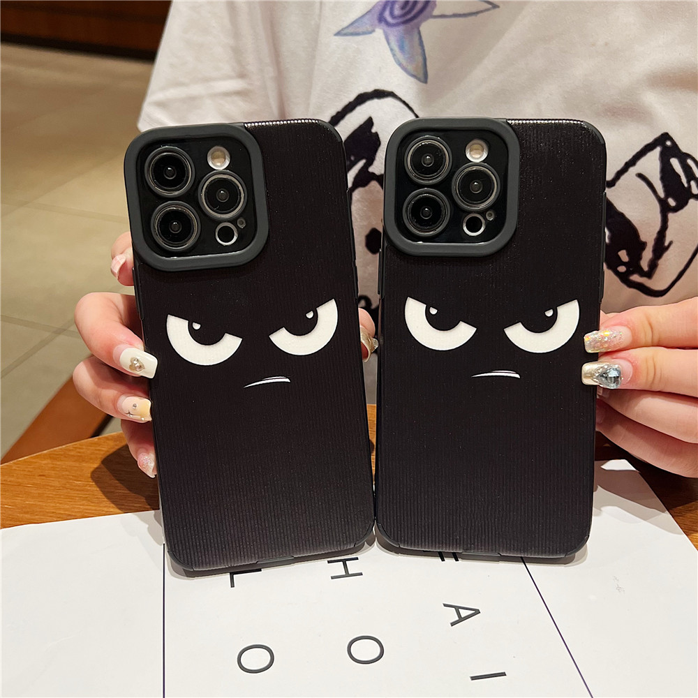 Leather soft case for iphone 11 12 13 14 15 pro max casing 7 8 plus xr xs max back cover 14 15 plus shell wacky expression shockproof phone case