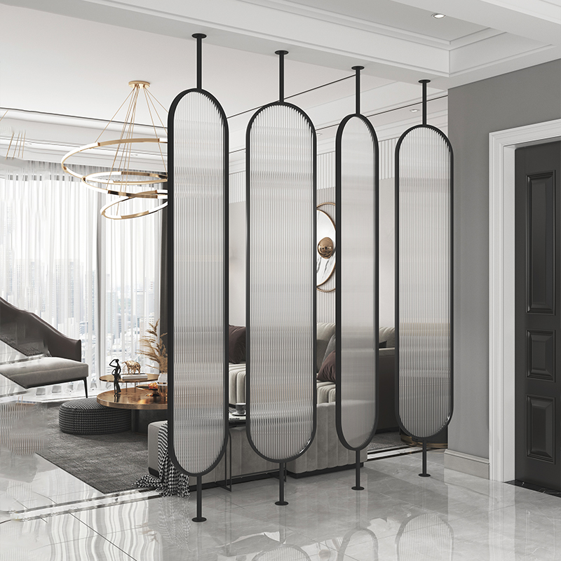 Nordic Changhong glass screen stainless steel shielding living room