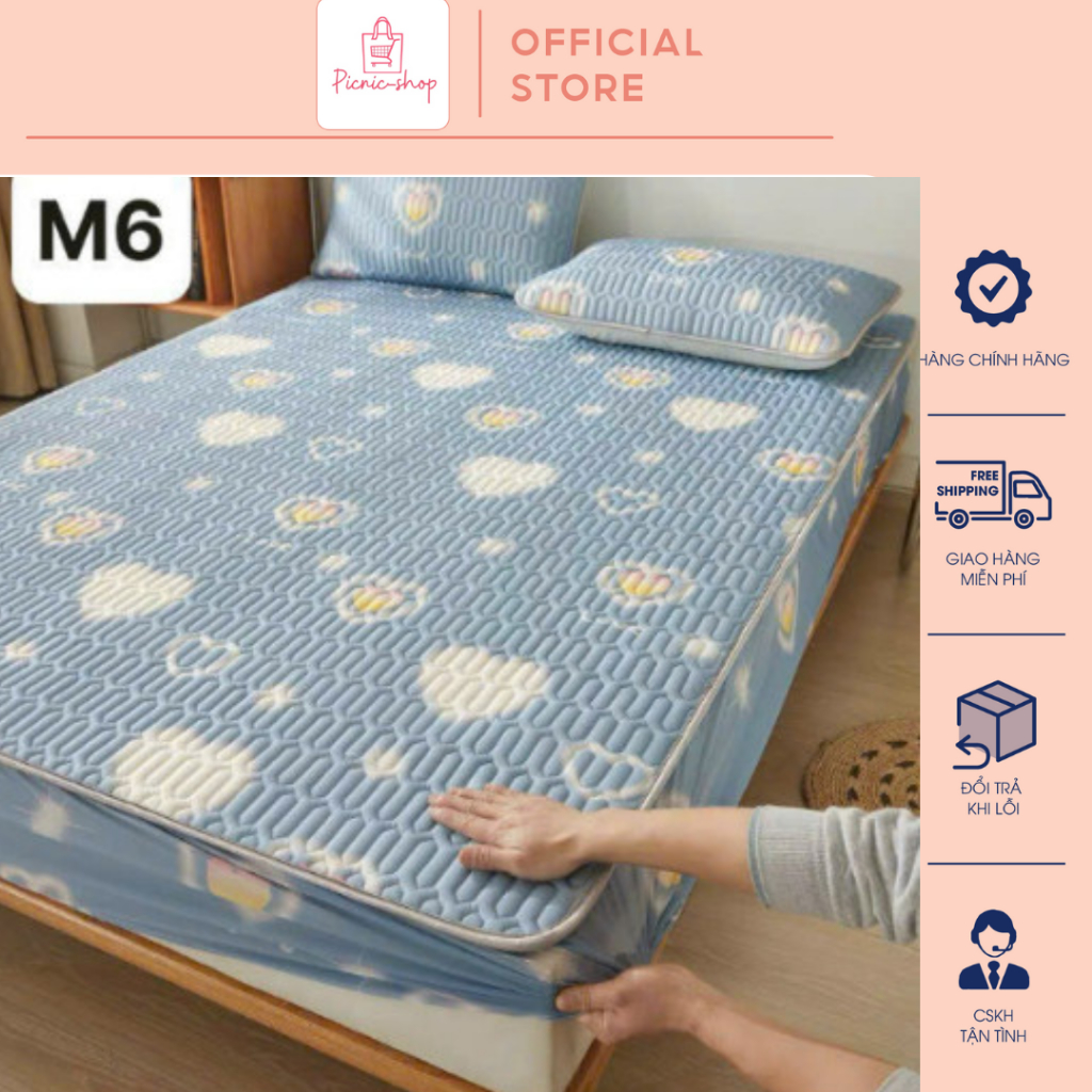 [ TẶNG KÈM 2 VỎ GỐI ] Chiếu Điều Hòa Cao Su Non Bo Chun (1m6/1m8/2m2) Mẫu Mới -