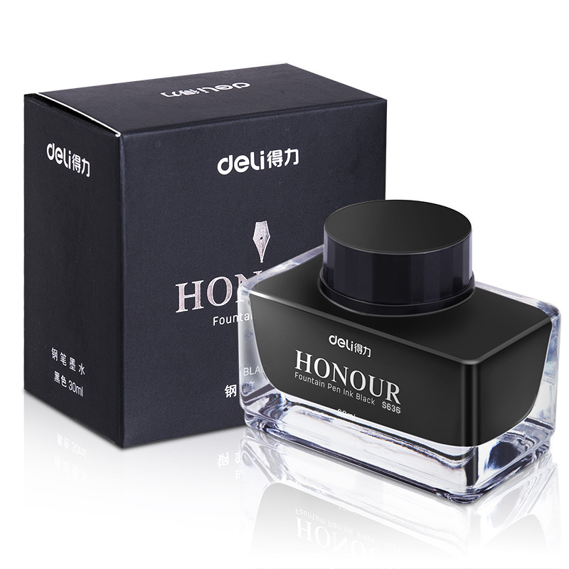 Deli S636 Fountain Pen Ink non carbon dye typ Black ink.
