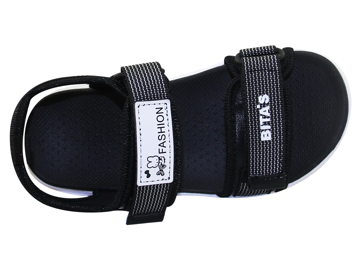 Sandal đế bằng bé gái Bita's SOB.272 ( Đen + Đỏ + Hồng)
