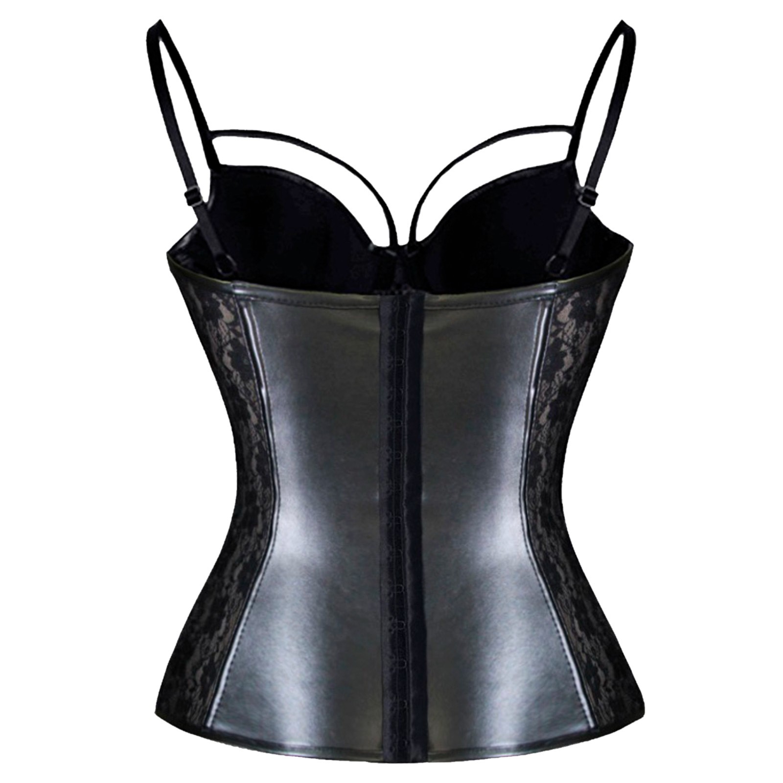 Langeries For Women Sex Women's Sexy Corset Leather Lingerie For Women  Gothic Black Bustiers With Stockings Lenceria Babydoll Plus Size