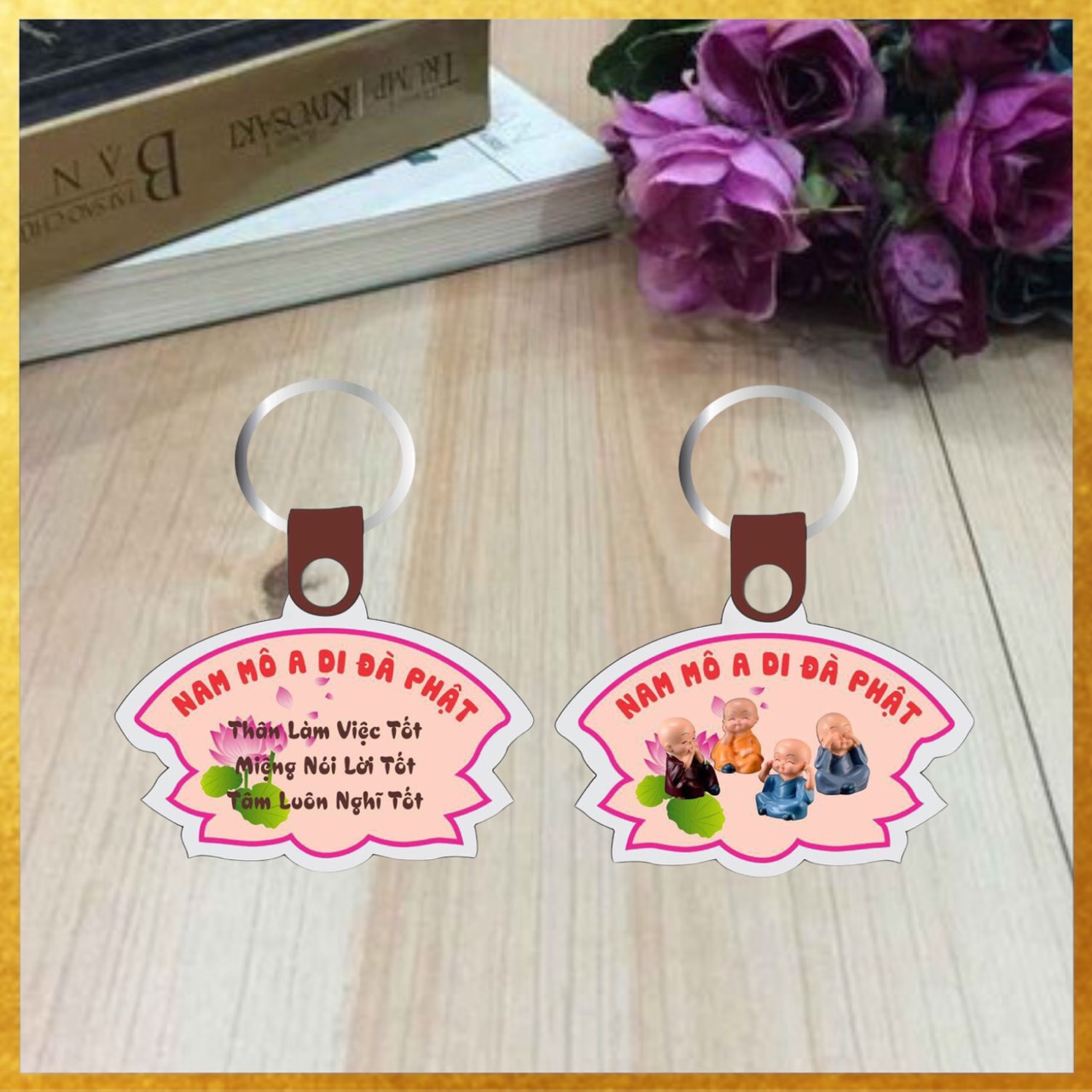 MÓC KHÓA CHỮ A DI ĐÀ PHẬT - SIÊU DỄ THƯƠNG