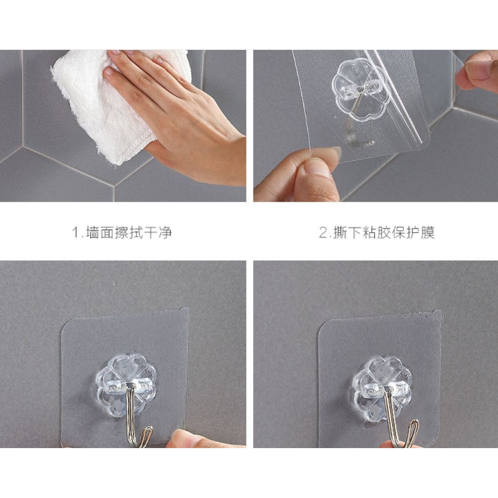 Set 5 móc dán tường siêu dính 6x6cm tiện dụng