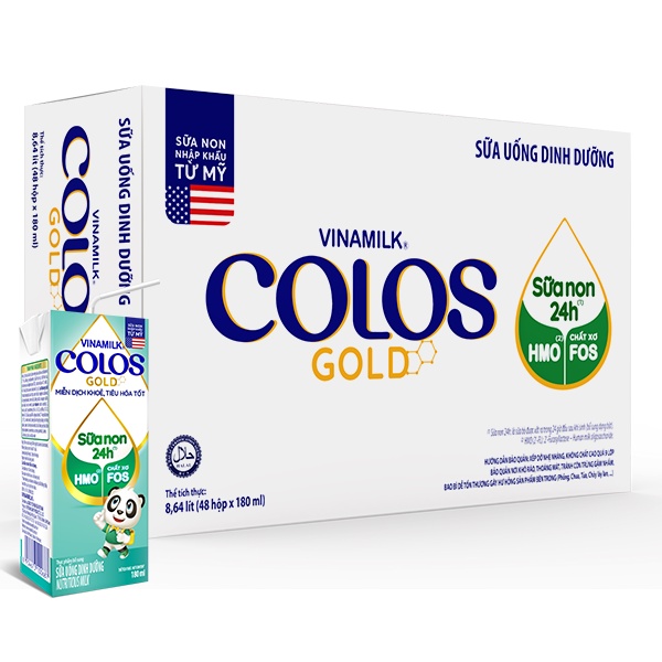 Thùng 48 hộp sữa bột pha sẵn vinamilk colos gold 180ml