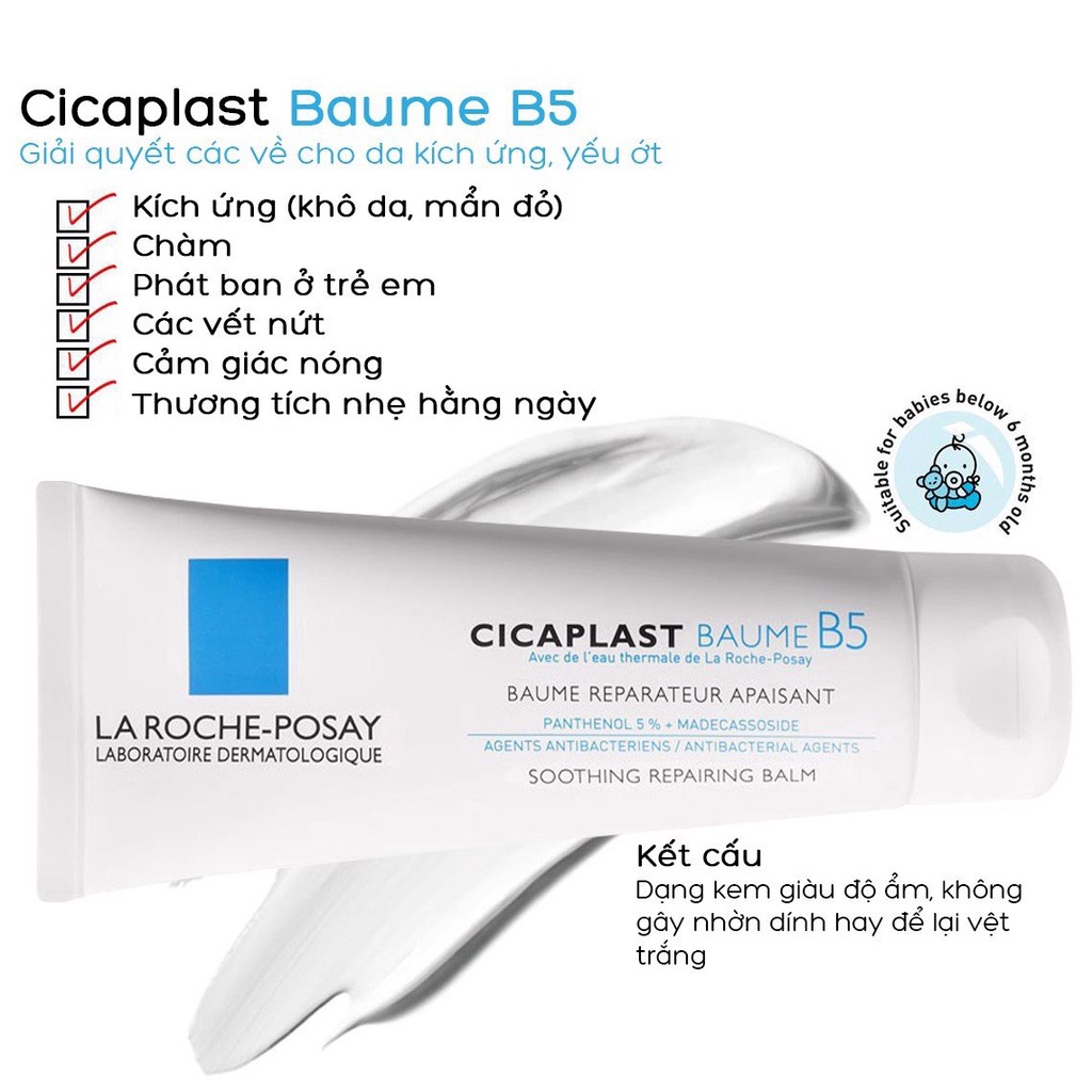 Kem Dưỡng La Roche Posay B5 phục hồi da Cicaplast Baume B5  Pháp