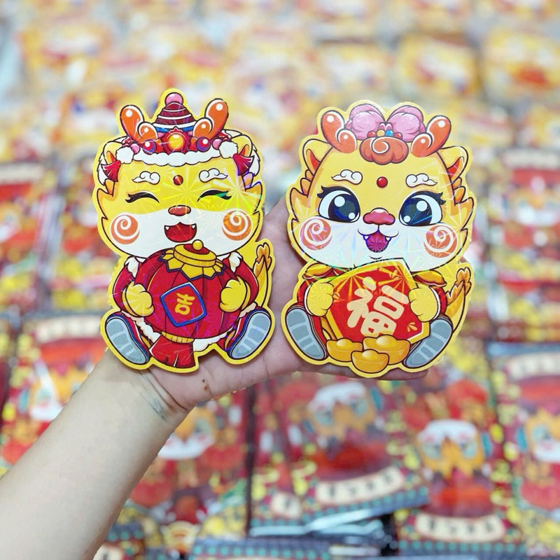Set 6 Bao Lì Xì Rồng Chibi Cute Tết Giáp Thìn 2024