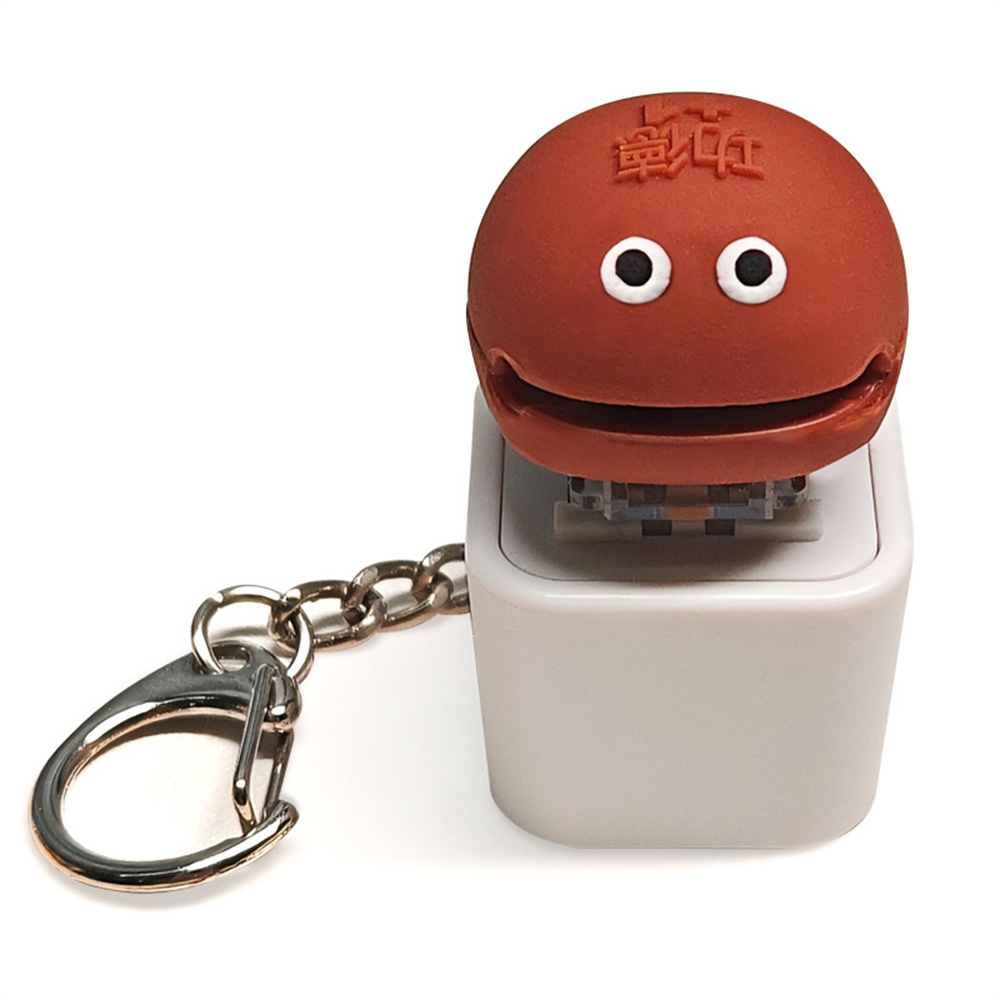 Hot-swappable Test Shaft Press Click Wooden Fish Crayon Shin-chan Sound and Light Up Replaceable Shaft Keycap Keychain