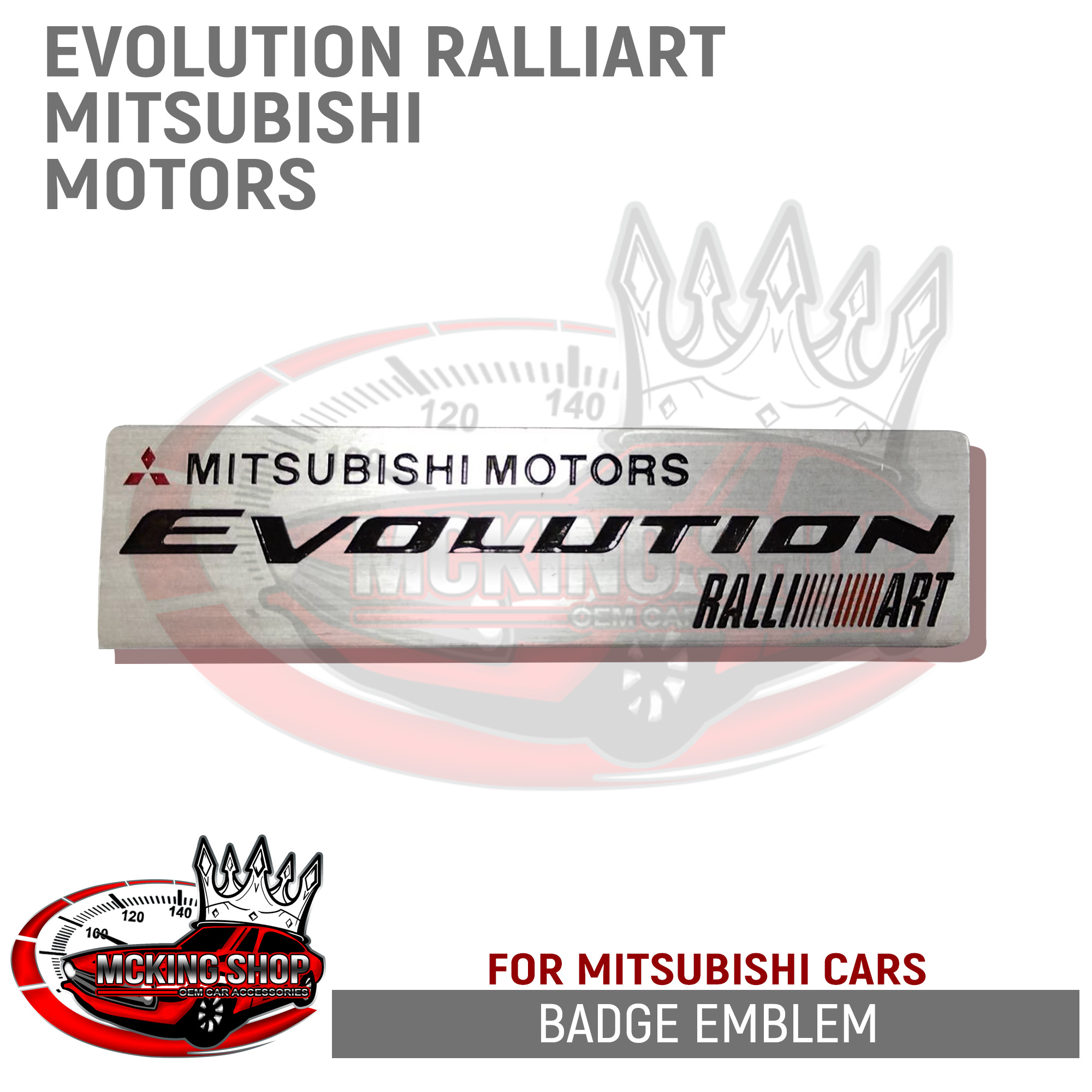 Mitsubishi Ralliart Motors Evolution Aluminum Badge Emblem (for 
