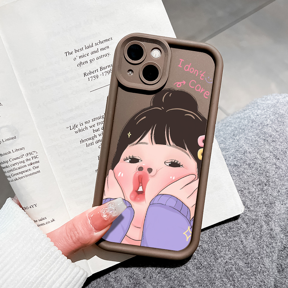 Hontinga for OPPO A3x 4G 5G A3 Pro Back Cover Cute Girl Pattern Ladder Soft Camera Protection Rubber Phone Case. 