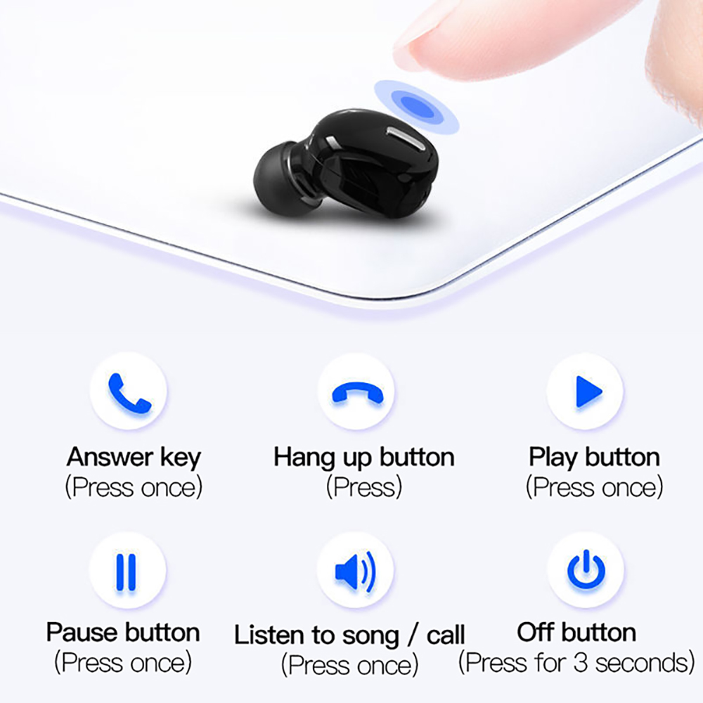 Tai Nghe Bluetooth X9 Mini 5.0 Tai Nghe Không Dây Tai Nghe Stereo Rảnh Tay Tai Nghe Chơi Game Thể Thao Cho Điện Thoại Xiaomi
