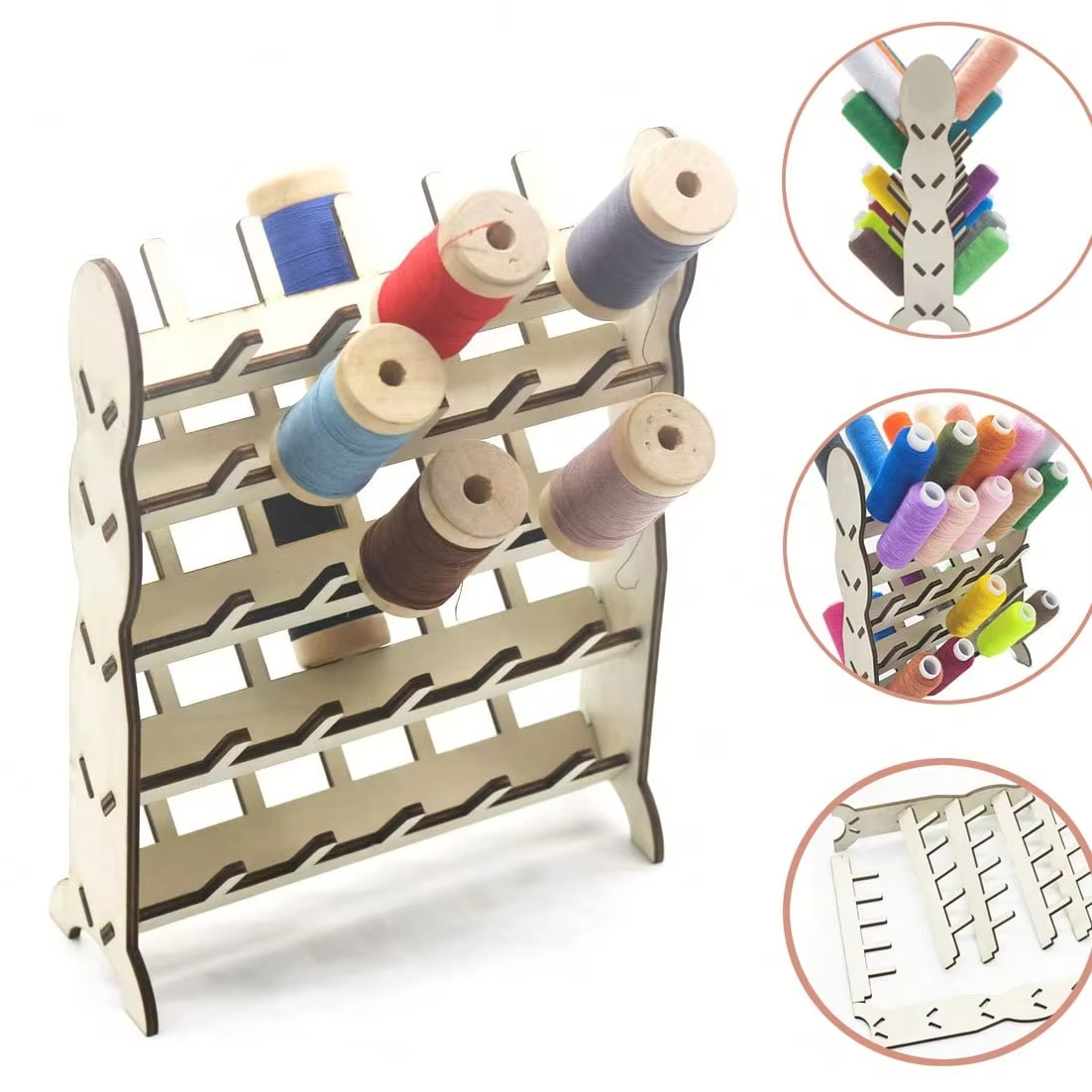 【Value Bundle】 1Pc 50 Spools Sewing Embroidery Thread Rack Organizer ...