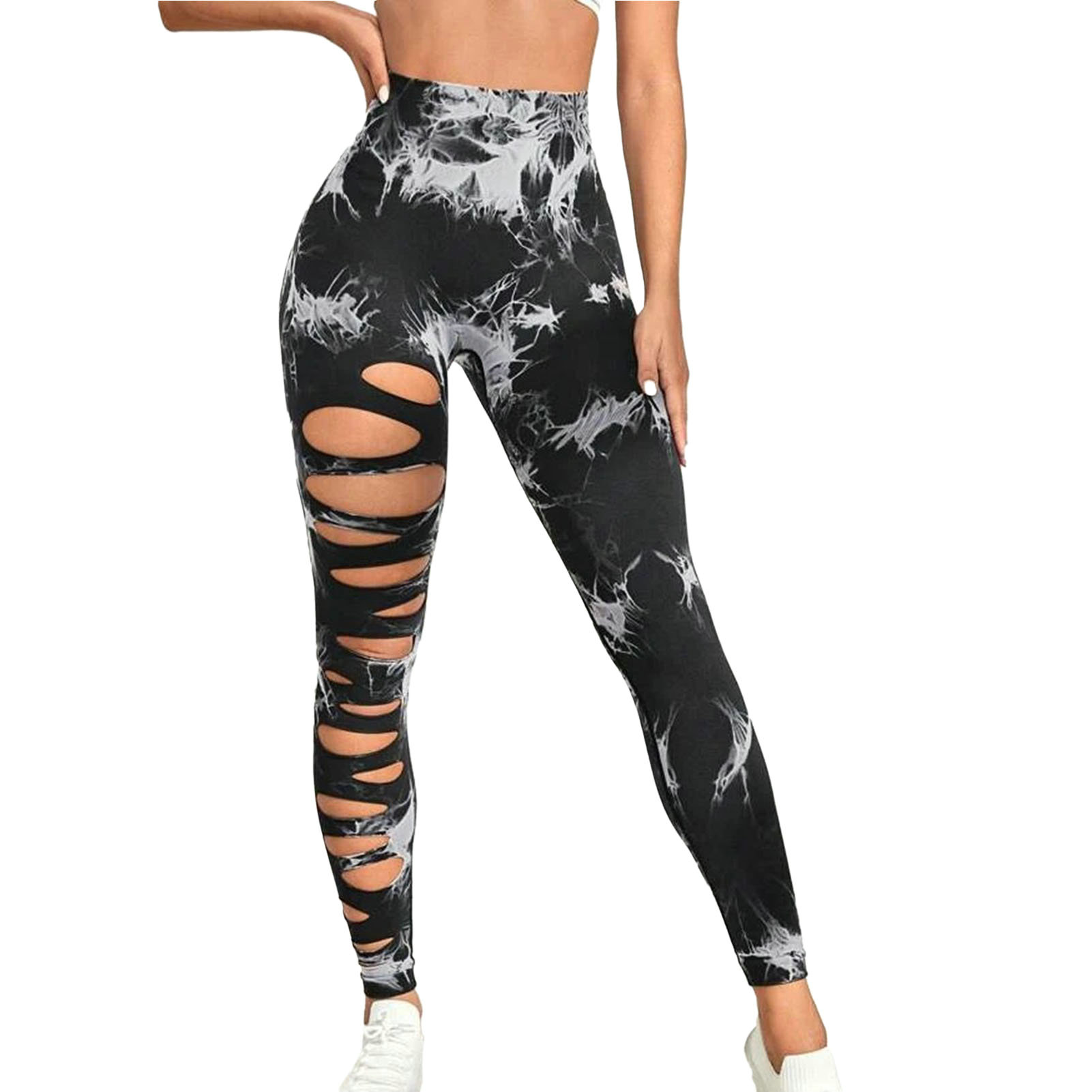 Good Partners Elastic High Waist Yoga Leggings High Waist Yoga Leggings Tie  Dye Leggings for Women High Waist Hip Lifting and Perfect for Gym and  Running