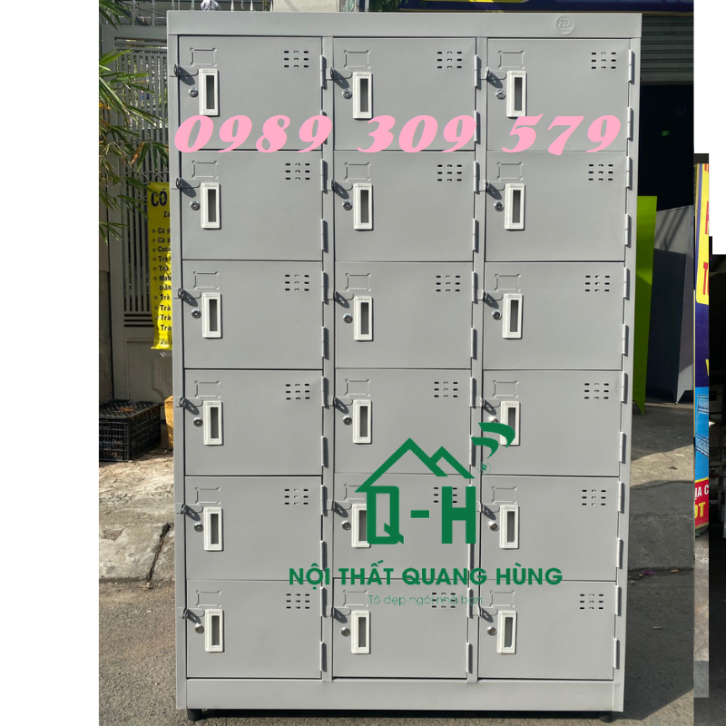 Tủ locker 18 cửa sơn tĩnh điện cao cấp hcm