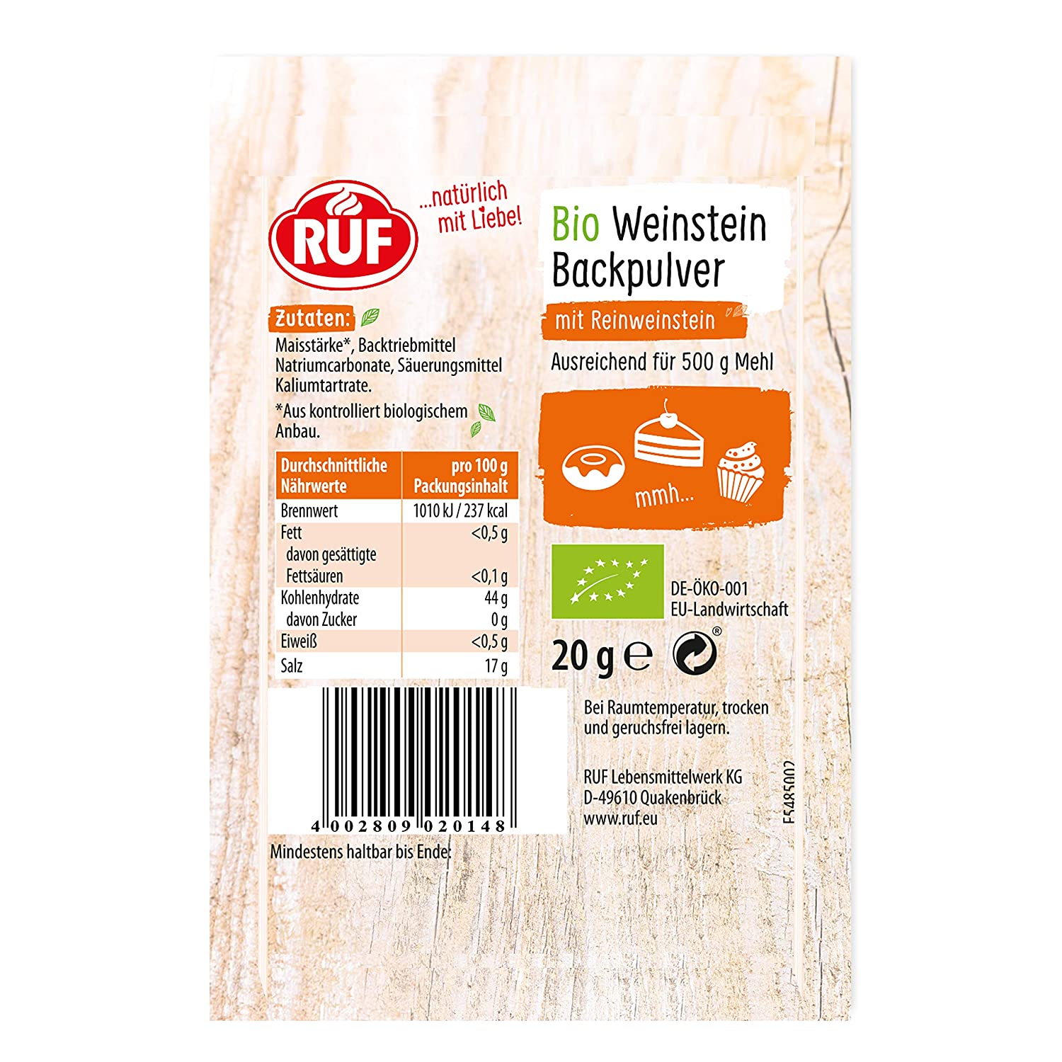 Bột nở hữu cơ RUF - Organic Baking Powder Ruf