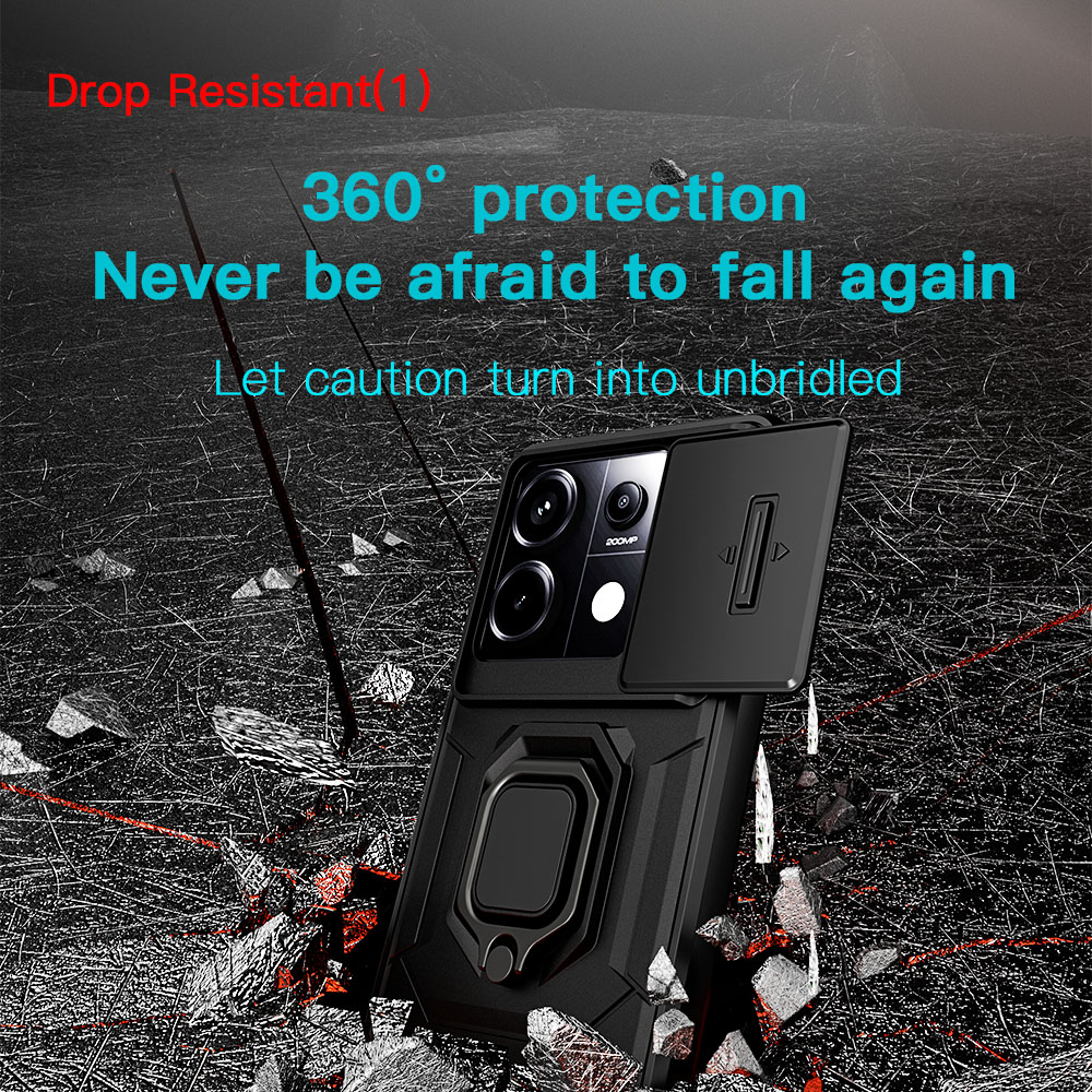 New Phone Case For Redmi Note 13R Pro Xiaomi Poco X6 NEO Cover Car Foldable Metal Bracket Sliding Camera Protection Hard Shockproof for Xiaomi Poco X6 NEO Redmi Note 13R Pro Case.
