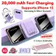 (SG STOCK) 4in1 Portable Fast Charging 20000 30000 mAh LED Power Bank Detachable Cable Compatible Apple iPhone 15 14 13 Samsung S23 S22. 