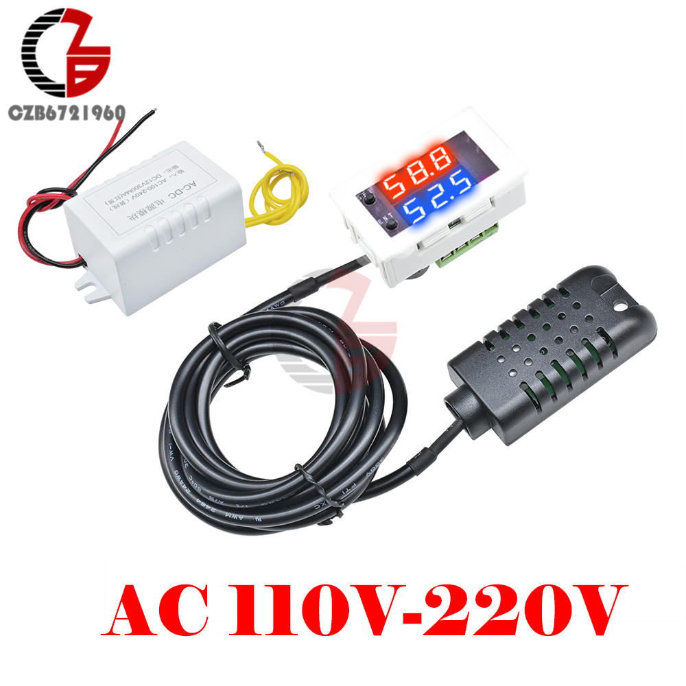 【The Timber Loft】110V 220V 12V 24V Digital Humidistat Humidity Controller Regulator Hygrometer Incubator Indoor Car Hygrostat Sensor Meter DC AC. 