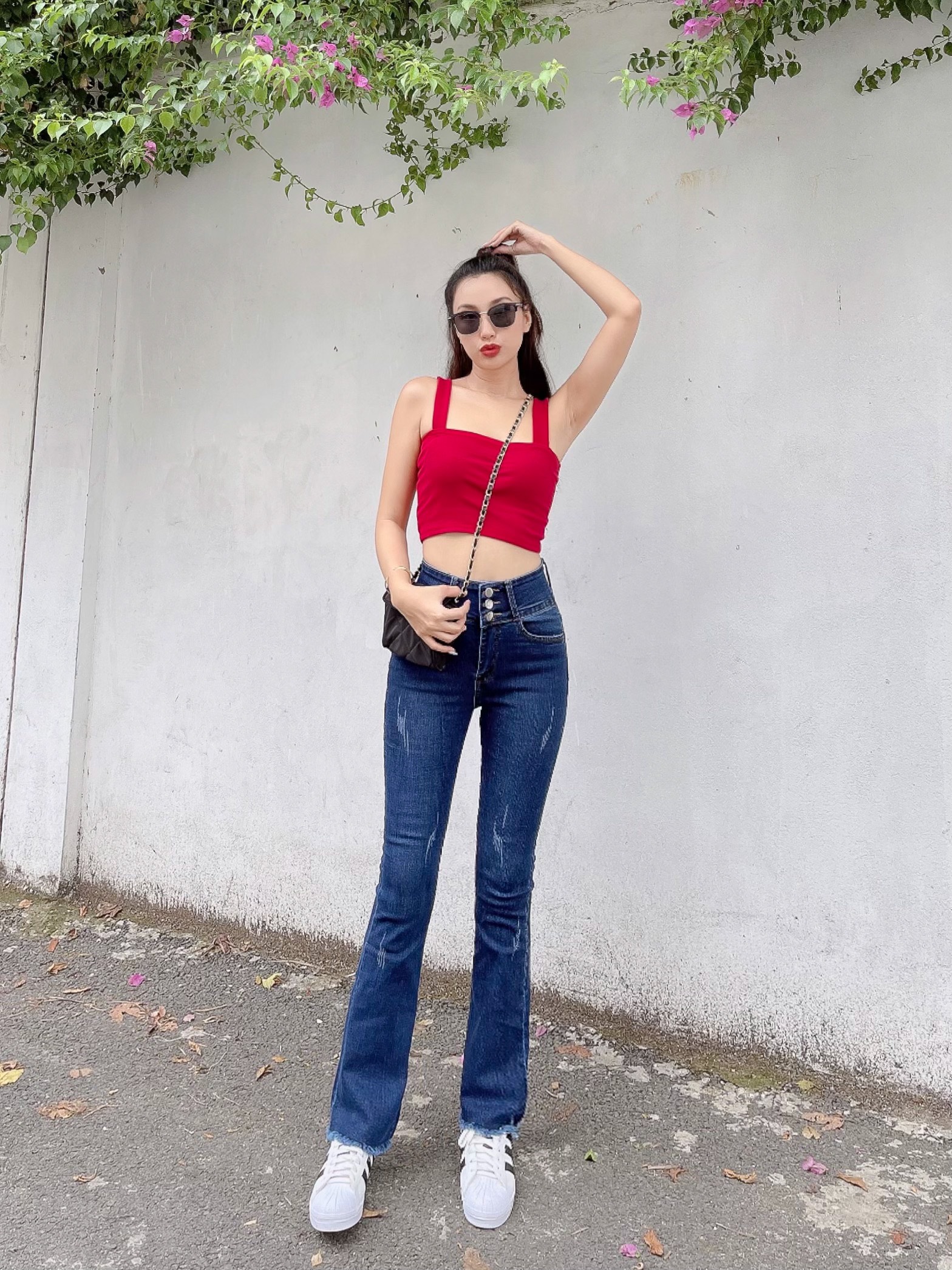 Quần tây nữ 2 nút phối ren ngọc sườn chất lụa thun co giãn QT787