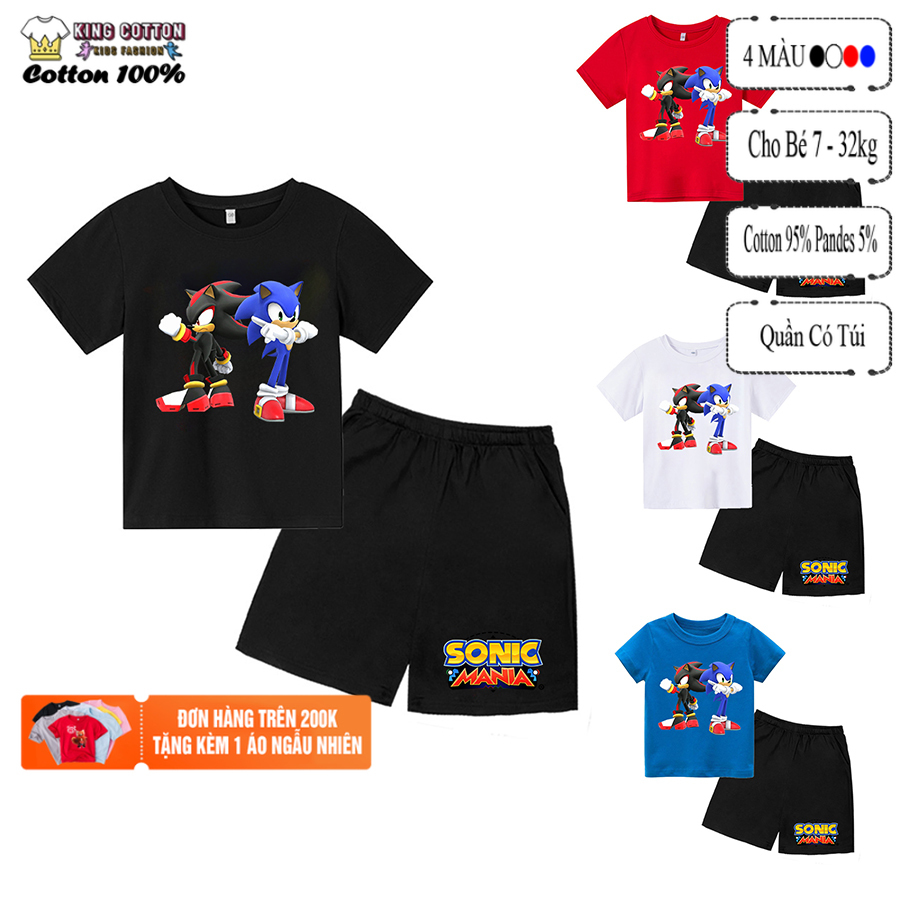 Áo Quần trẻ em Cotton bộ đôi sonic siêu cool , King Cotton