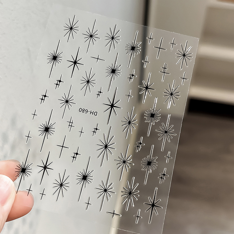 Star Radiant Nail Decals Transfer Stickers 3D DIY Line Nail Art Decoration