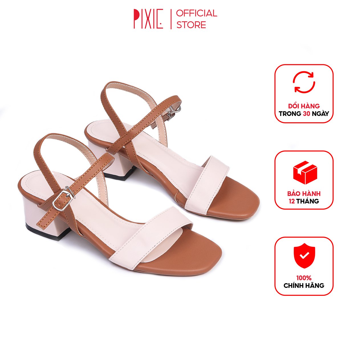 Giày Sandal Cao Gót 3cm Mix Nhiều Màu Đủ Màu Pixie X476