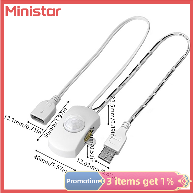 Ministar USB PIR Motion Sensor Switch Body Infrared Intelligent Sensing Detector Switch