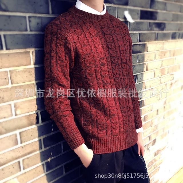 Áo len nam vặn thừng  hàng đẹp, Áo len nam cổ tròn chất liệu cao cấp