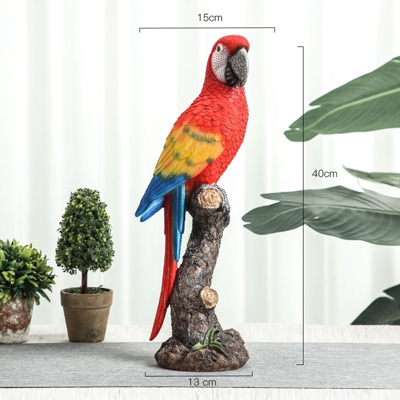 Bắc âu mô phỏng vẹt đồ trang trí mục vụ vật trang trí chim mẫu tượng trang trí phòng khách rượu tủ tivi nhựa thủ công màn hình hiển thị