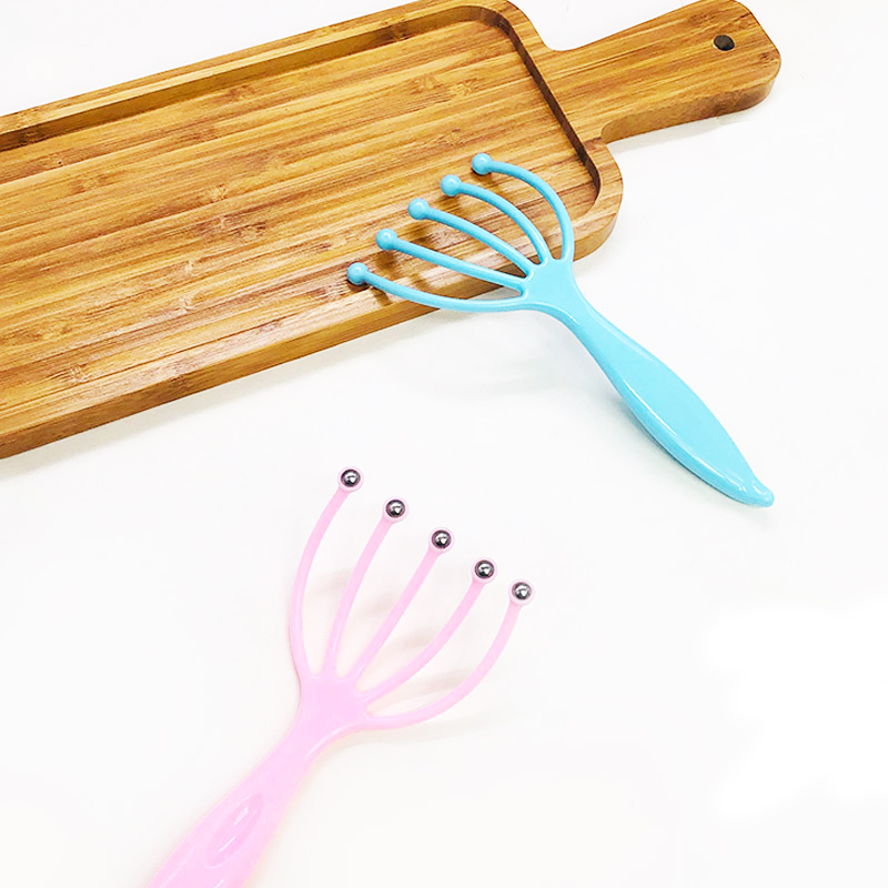 Yuanyan Soft Handheld Head Scalp Massager Neck Ball Comb Roller Five Finger Claws Steel Relax SPA Hair Care for Scratching Head Relief. 