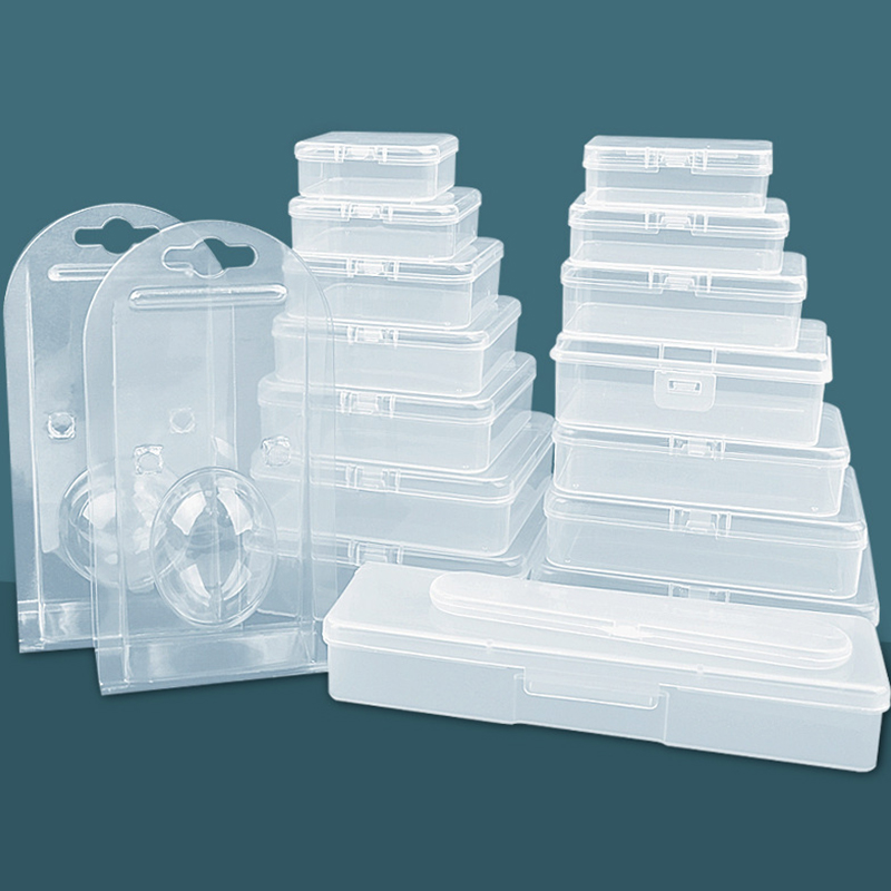 Pp Rounded Square Plastic Box PP Transparent Box Rectangular Flip Storage Box Square Packaging Case ...