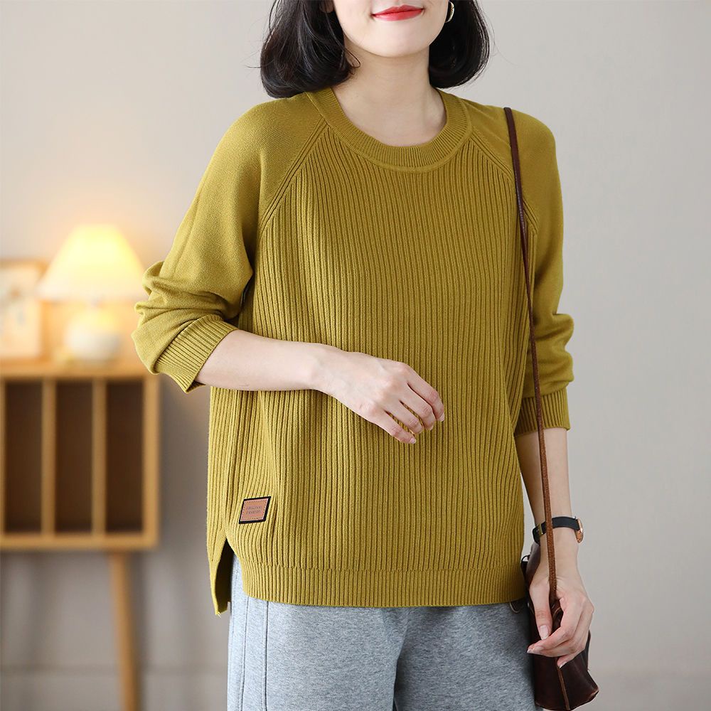 Áo len nữ cổ tròn suông dáng thụng chất len mềm mịn kiểu dáng basic thanh lịch mã VAA0488
