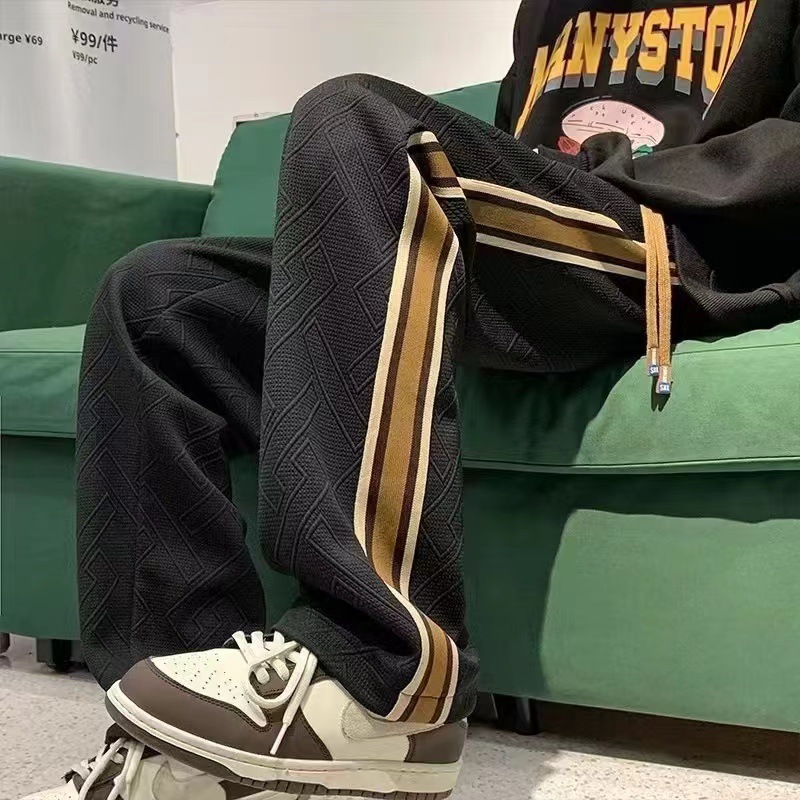 Pants Men's Spring and Autumn Trendy Brand All-match Straight High Street vibe High-end Loose Sports Pants