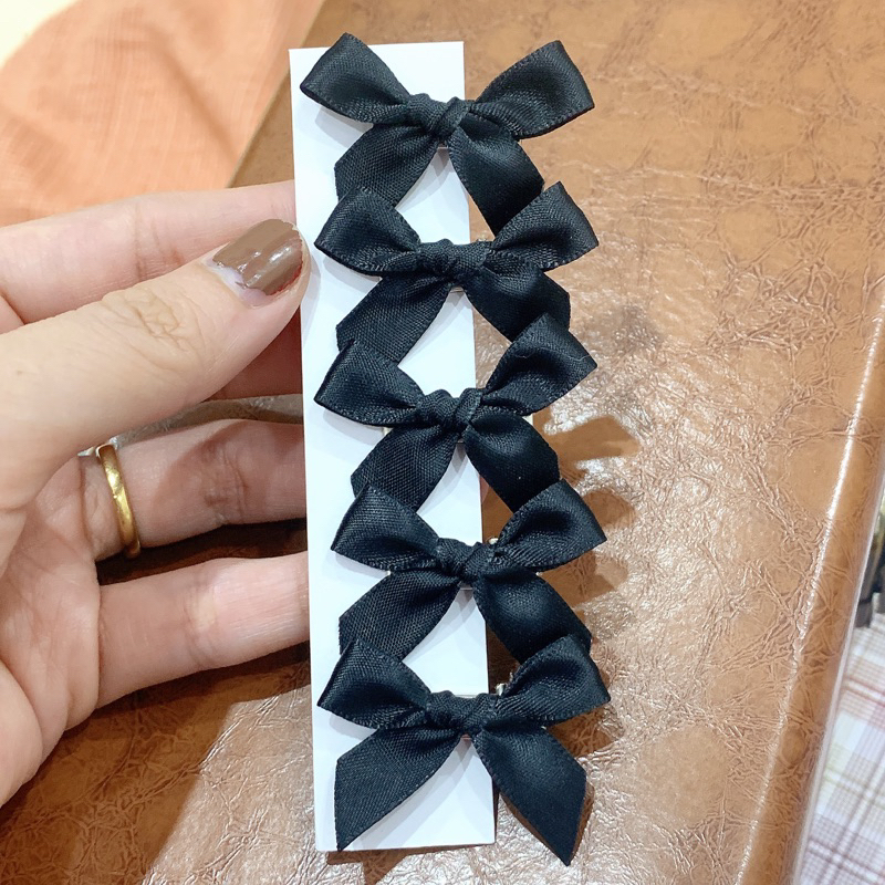 Set 5 kẹp nơ mini nhiều màu én diy