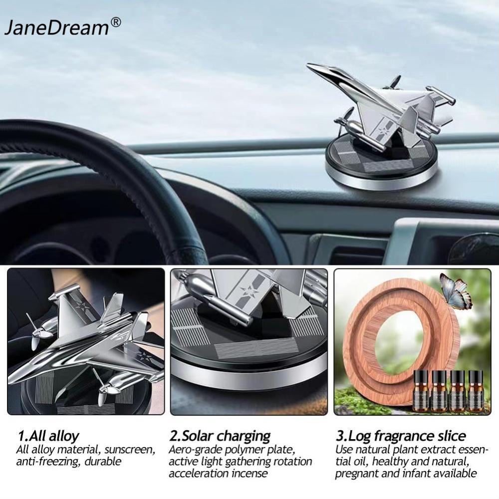 Janedream Xe Năng Lượng Mặt Trời Điện hương liệu nước hoa làm thơm không khí Máy Bay Xoay bình khuếch tán hương liệu Lâu Dài Hương Thơm
