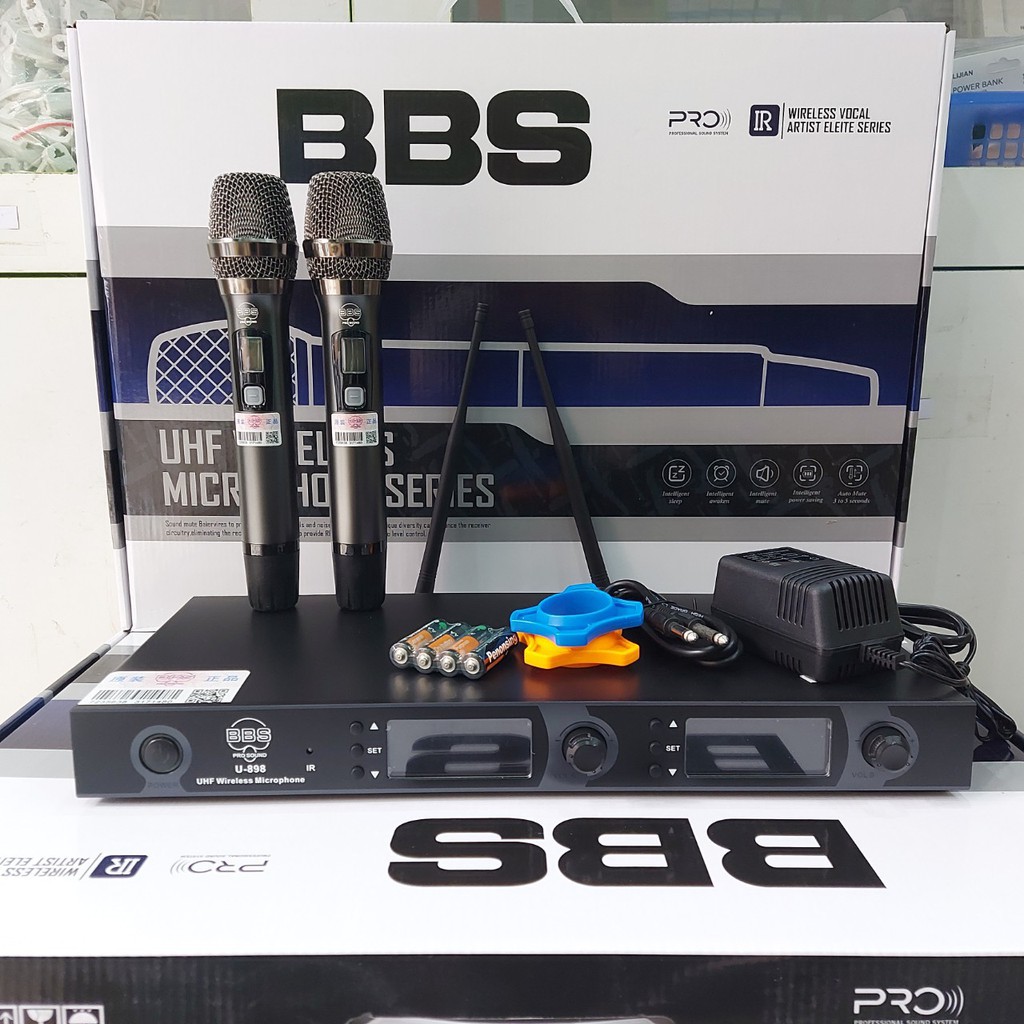 Micro không dây karaoke cao cấp bbs u898 - cảm biến gia tốc khi bị rơi micro sẽ tự ngắt - là dòng mic chuyên nghiệp cho karaoke kinh doanh - karaoke gia đình và hội trường lớn mang đến chất âm thanh thoát - bảo hành 12 tháng