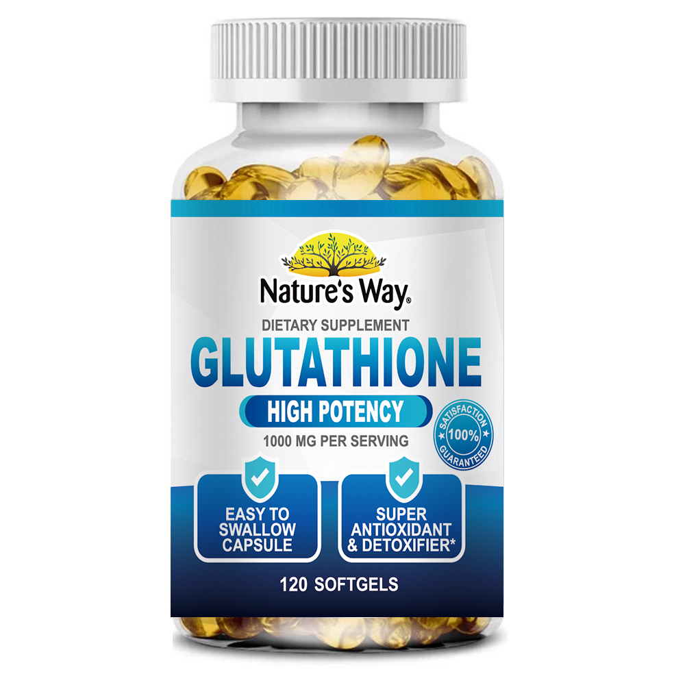 nature's way glutathione Nature's Way Glutathione Capsules 1000mg Powerful Whitening Reduce Dull  Skin Supplement Antioxidant Anti-Aging Detox Kapsul 120pcs Kapsul  Glutathione Mendukung Kesehatan Kulit dan Kuku