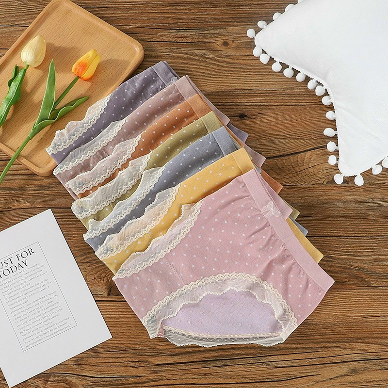 Quần lót nữ  chấm bi Cotton cao cấp ( set 5 chiếc )