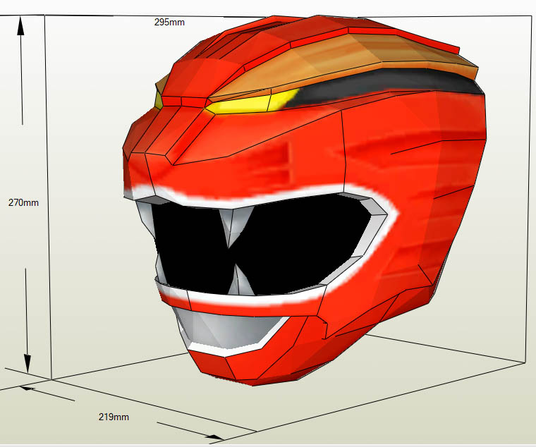 Mô hình giấy Super Sentai Mũ gao đỏ (đội được) Gaored Helmet (Hyakujuu Sentai Gaoranger/Siêu nhân Gao)