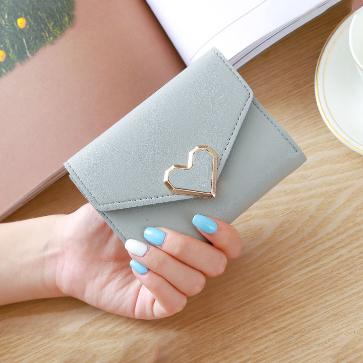 Ví nữ mini cầm tay khóa trái tim dễ thương