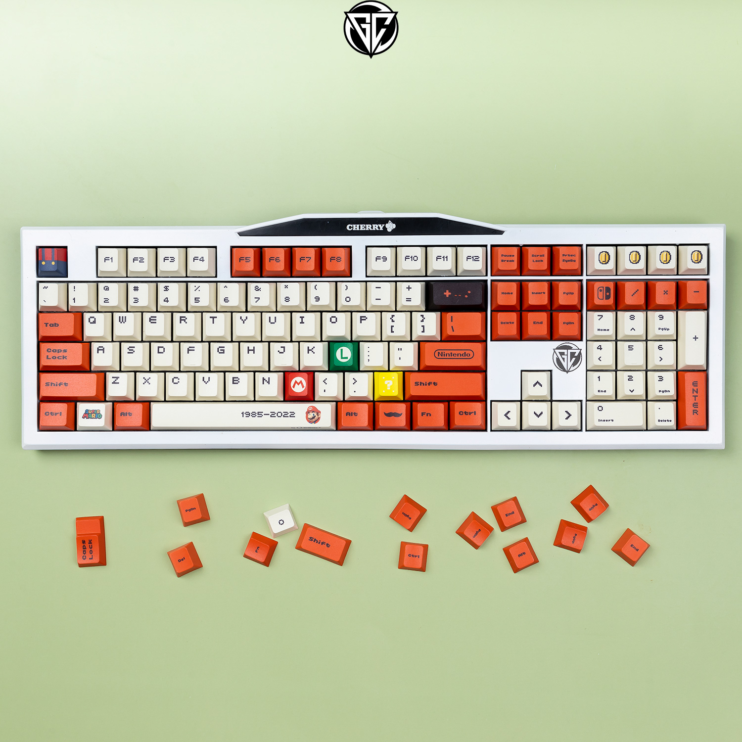 Keycap Mario Đỏ 122 nút Nhựa PBT Profile Cherry