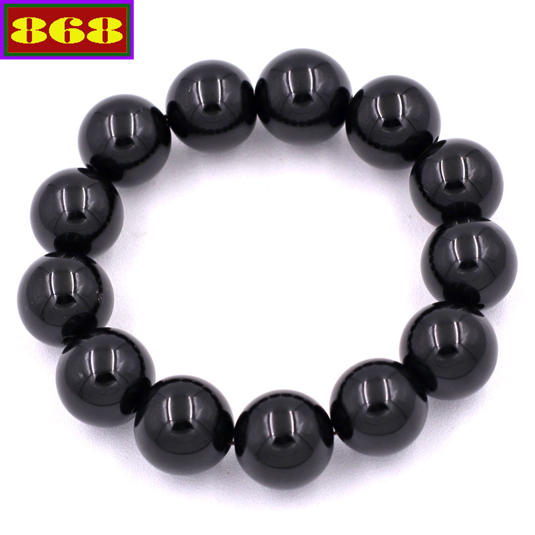 Chuỗi hạt đeo tay đá thạch anh Đen 16 ly - Vòng chuỗi Phong thủy Size lớn