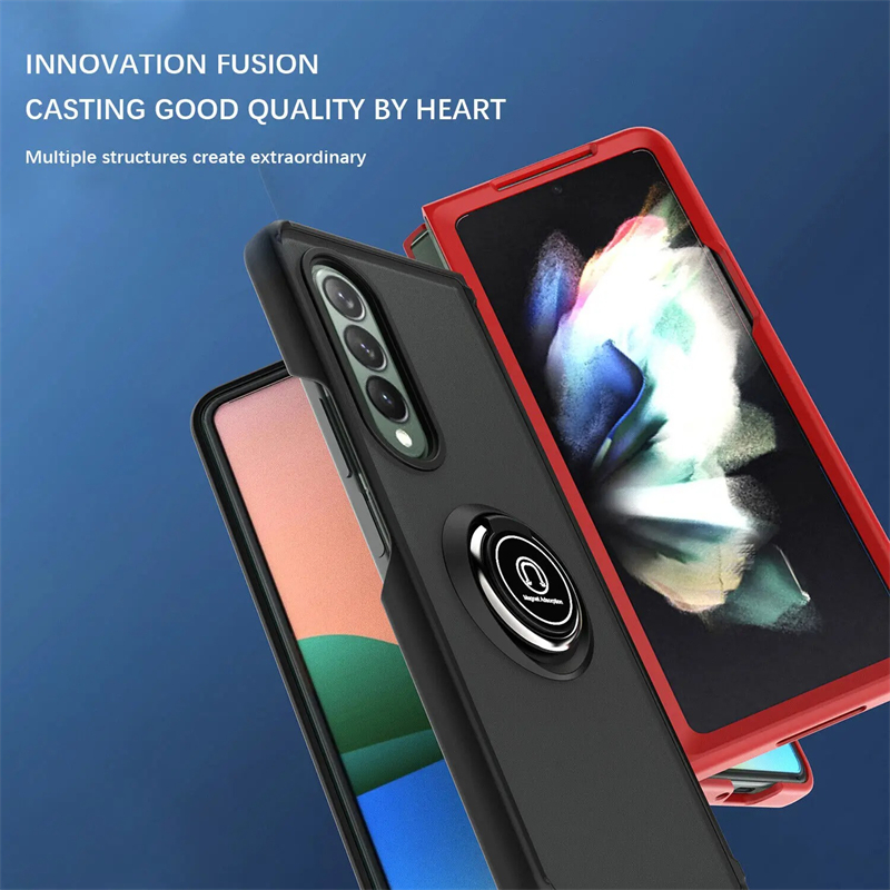 For Samsung Galaxy Z Fold 6 5 Case Side Stripe Design Soft TPU Matte Texture Multifunctional Bracket All Inclusive Protection For Samsung Galaxy Z Fold6 Fold5 Back Cover.