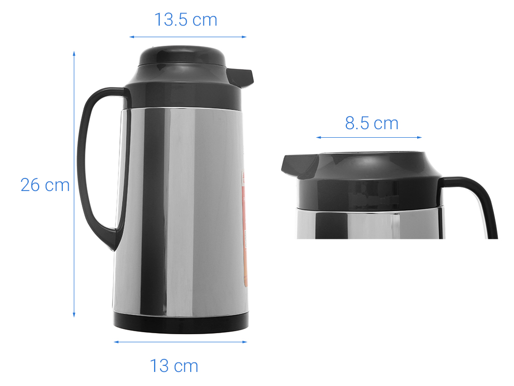 Bình Thủy Inox 1 Lít Rạng Đông RD1040 ST2 (trắng)
