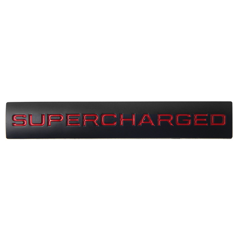 Black Metal SUPERCHARGED Emblem Badge – For Land Rover Discovery & Jaguar Models