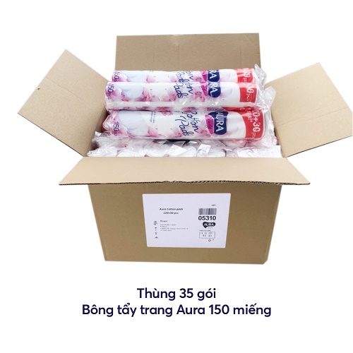 Combo 3 Bông tẩy trang Aura 150 miếng
