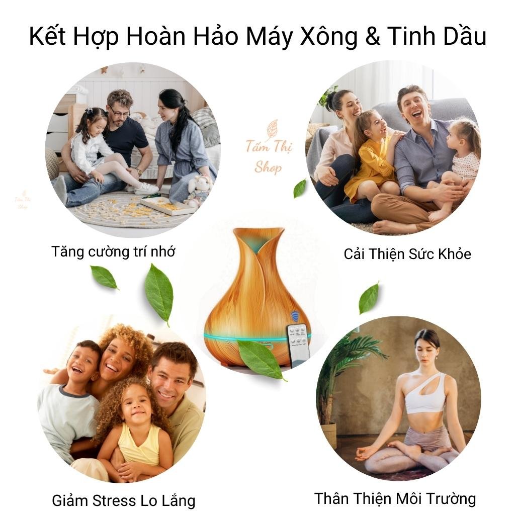 (Mua Máy Tặng Tinh Dầu)Máy Khuếch Tán Tinh dầu Aroma Tulip 550Ml Cao Cấp Cỡ Lớn Tạo ẩm Tỏa Hương Thơm Cho Gia Đinh Máy Tạo Ẩm Tỏa Diệt Khuẩn