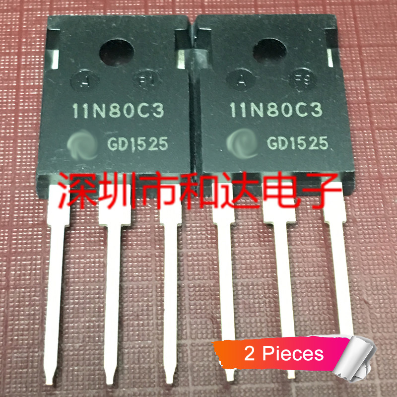 2pcs spw11n80c3 to-247 11n80c3 11n80 to247 11a/800v n-channel mosfet transistor new original