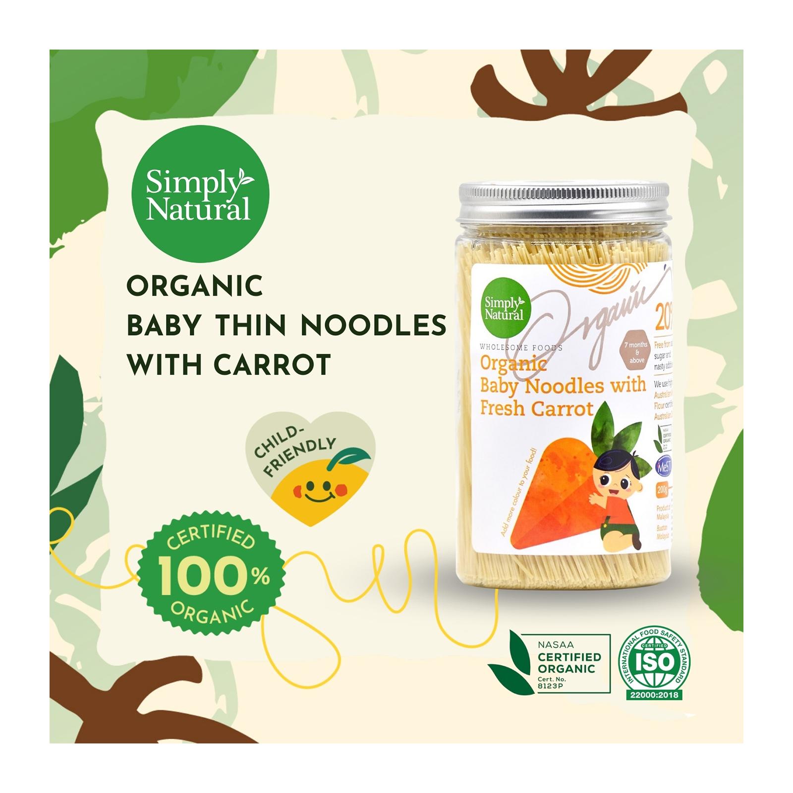 Simply Natural Organic Handmade Baby Thin Noodle (Carrot Flavour - Main Image